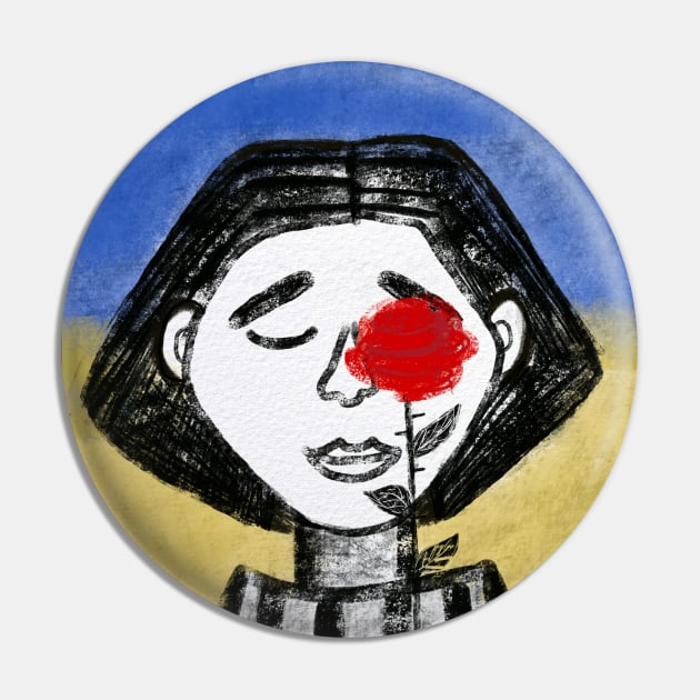 Support Ukraine custom art Pin by Nastya Li