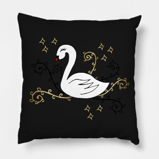 Swan and golden arabesques Pillow