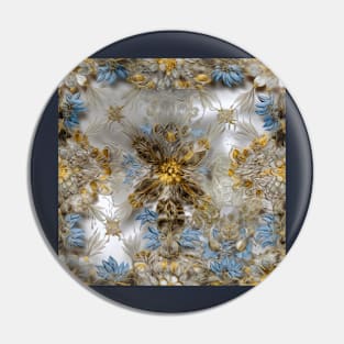 Intricate Gold, white and blue floral filigree embroidery - Simple and elegant ! Pin