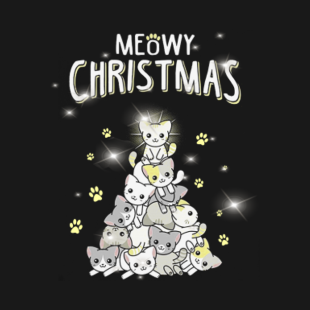 Disover Cute Meowy Christmas Tree Costume Gift - Christmas Cat - T-Shirt