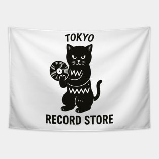 Tokyo Record Store Cat CD V1 – Japanese Vaporwave Aesthetic Retro Music Art Tapestry
