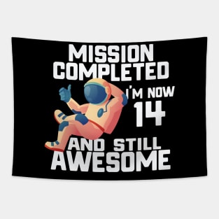 14th birthday astronaut 14 years old outer space birthday T-Shirt Tapestry