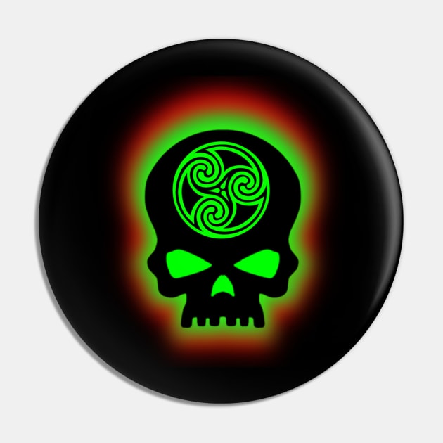 Samhain Celtic Skull Pin by Celtic Morrigan