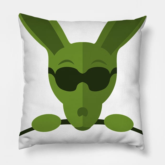 Green Kangaroo Pillow by Dheograft