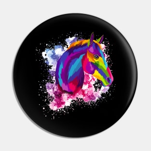 Pop Art Colorful Horse Pin