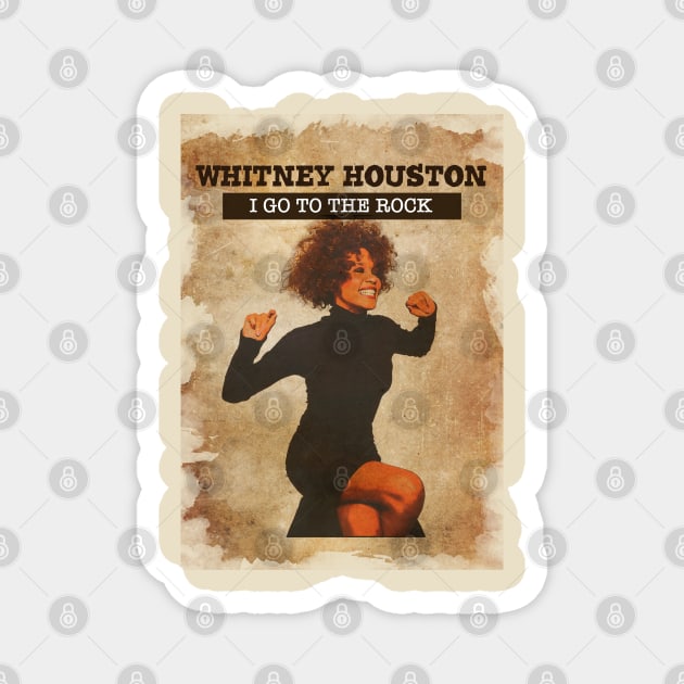 Vintage Old Paper 80s Style Whitney Houston Magnet by Madesu Art