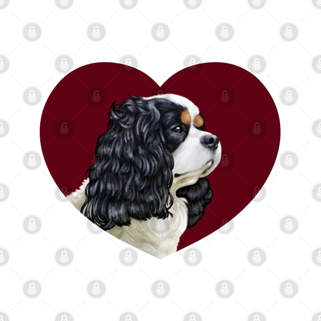 Cavalier King Charles Spaniel - Tri in a Heart by jollyinu