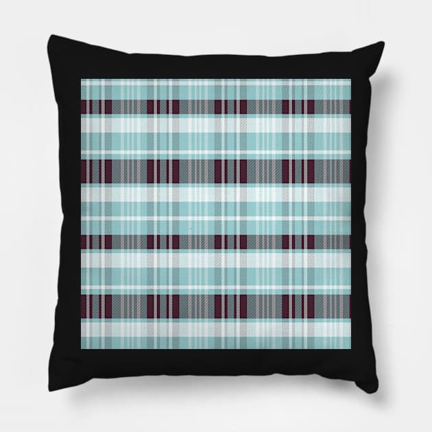 Winter Aesthetic Calan 1 Hand Drawn Textured Plaid Pattern Pillow by GenAumonier