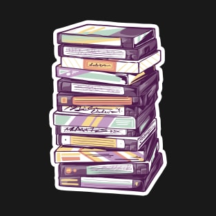 Stack of retro vintage tech VHS Video tapes T-Shirt