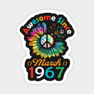 Funny Birthday Quote, Awesome Since March 1967, Retro Birthday Magnet