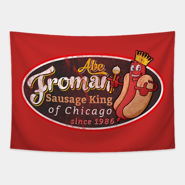 Abe Froman Sausage King Worn Oval Tapestry by Alema Art