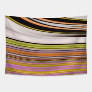 1980s trendy abstract black white yellow green pink stripe Tapestry