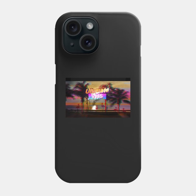 Glitch Art Pink Flamingos in Ultimate VHS Miami Beach Phone Case by Quentin1984