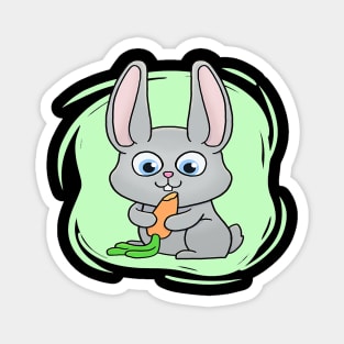 Happy Rabbit I Hare I Cute Rabbit I Kids Rabbit Magnet