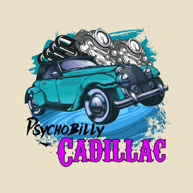 PSYCHOBILLY CADILLAC by theanomalius_merch