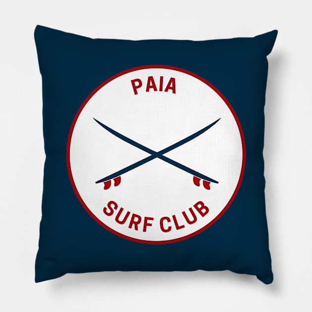 Vintage Paia Hawaii Surf Club Pillow by fearcity