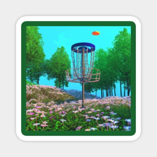 Disc Golf in a Field of Flowers Magnet