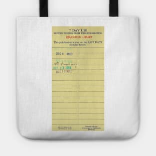 Vintage Library Checkout Card Tote