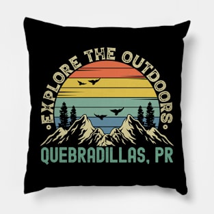 Quebradillas, Puerto Rico - Explore The Outdoors - Quebradillas, PR Colorful Vintage Sunset Pillow