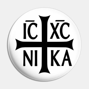 Religious symbol Icxc Nika - Creative illustration Pin