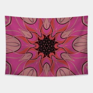 Cartoon Mandala Flower Pink Tapestry