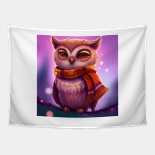 Cute Owl Drawing Tapestry