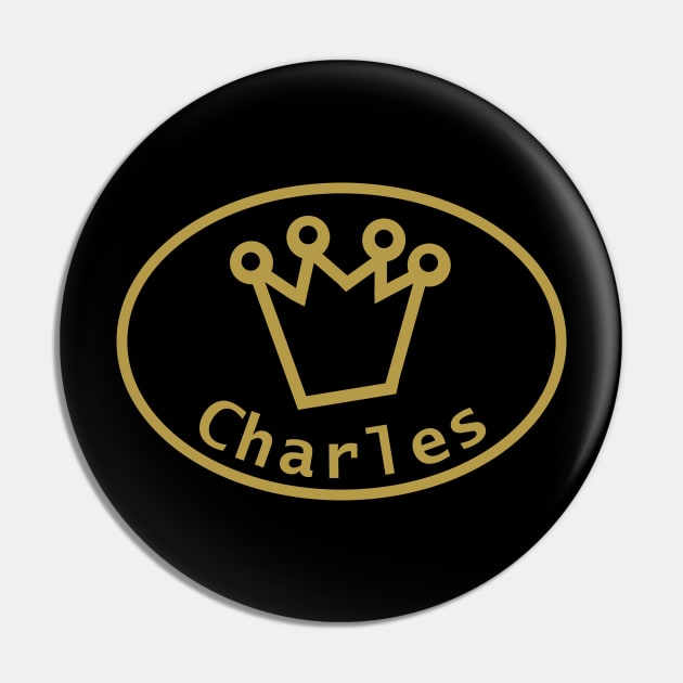 Charles and Crown Graphic Pin by ellenhenryart