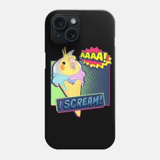 Ice Cream I scream Cockatiel Comic Phone Case