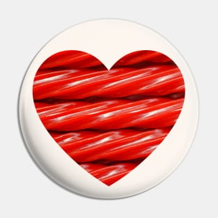 Red Licorice Candy Photo Heart Pin