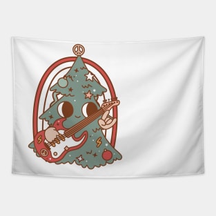 Groovy Christmas Tree With Guitar Tapestry