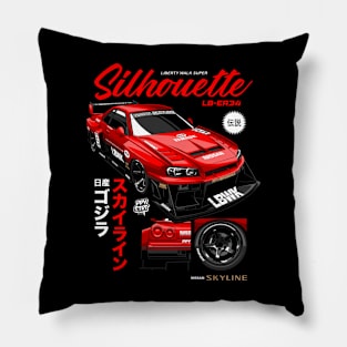 R34 LIBERTYWALK SILHOUETTE - PAPAYA STREETART Pillow