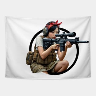 Tactical Girl Tapestry