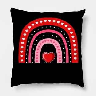 Heart Boho Rainbow Valentines Day Cute Love Minimalist Pillow