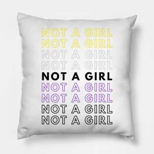 Not A Girl | Nonbinary Pride Gift | Christmas Present for Enby Pillow