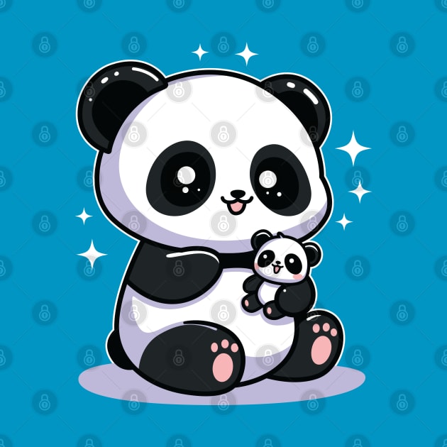 Mama & Baby Panda by JS Arts