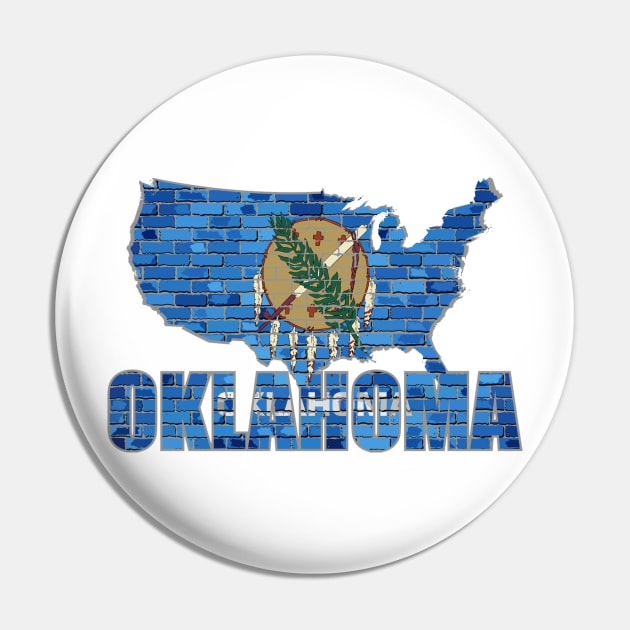 Oklahoma flag Pin by PRINT-LAND