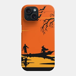 Halloween witch Fishing shirt-Funny Witch fishing Phone Case