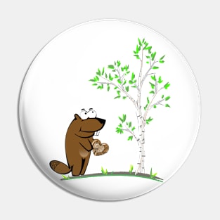 Beaver love Pin