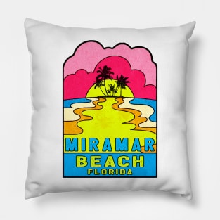 Miramar Beach Florida Groovy Sunset 70's Hippie Hippy Vintage FL Pillow