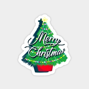 Festive Merry Christmas Tree Magnet