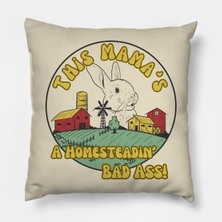 Rabbit Farmer Homesteading Homeschooling Badass Mama Pillow
