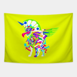 monster sphinx ecopop geometry colored kaiju art Tapestry