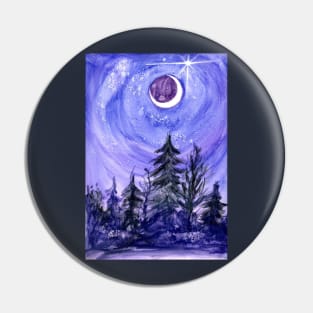 New Moon Solstice Greetings Pin