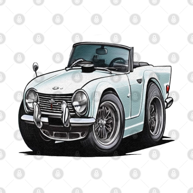 cartoon drawings of triumph tr6 by JnS Merch Store