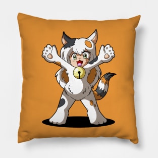 Calico Cat Girl Pillow