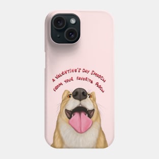 A Valentine's day smooch from your favorite pooch - cute corgi illustration Phone Case