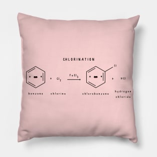 Kawaii Chlorination Of Benzene Doodle Reaction Pillow