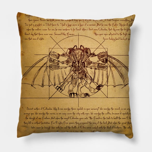 Vitruvian Songbird Pillow by ARIXD