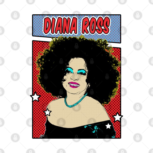 Diana Ross Pop Art Comic Style by Flasher