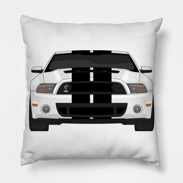 MUSTANG SHELBY GT500 WHITE Pillow by VENZ0LIC